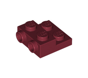 LEGO Rouge foncé assiette 2 x 2 x 0.7 avec 2 Goujons sur Côté (4304 / 99206)