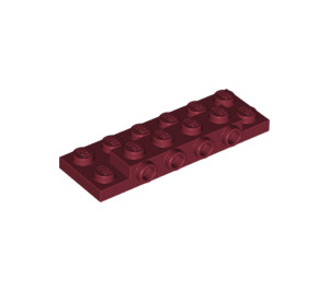 LEGO Dunkelrot Platte 2 x 6 x 0.7 mit 4 Bolzen auf Seite (72132 / 87609)