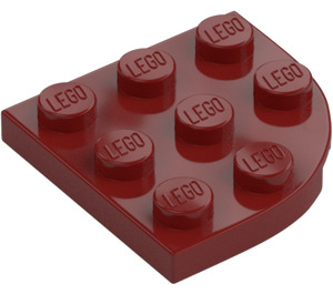 LEGO Tmavě červená Deska 3 x 3 Kolo Roh (30357)