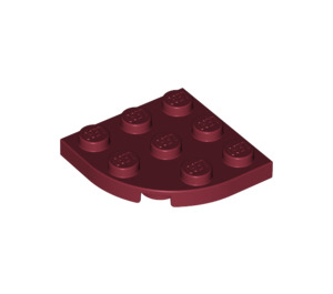 LEGO Donkerrood Plaat 3 x 3 Ronde Hoek (30357)