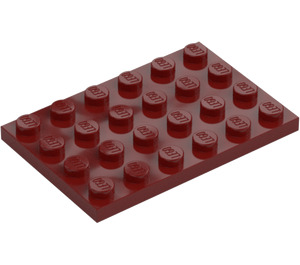 LEGO Tmavě červená Deska 4 x 6 (3032)