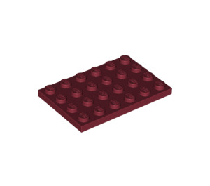 LEGO Donkerrood Plaat 4 x 6 (3032)