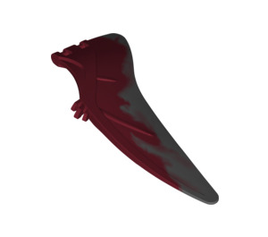 LEGO Dark Red Pteranodon Wing Left with Marbled Dark Stone Gray Pattern