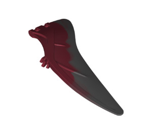 LEGO Dark Red Pteranodon Wing Left with Marbled Dark Stone Gray Pattern (98088)