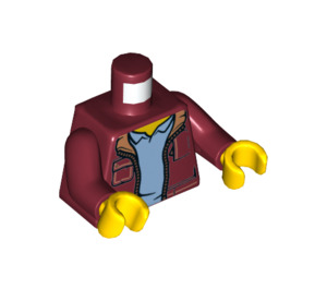 LEGO Donkerrood Rafter in Dark Rood Jacket Minifig Torso (973 / 76382)