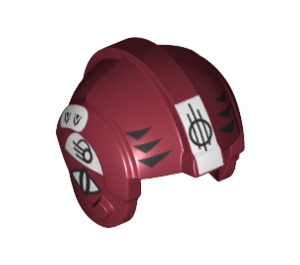 LEGO Rosso scuro Rebel Pilota Casco con Bianco e Nero (30370 / 37136)