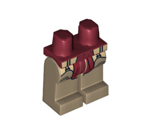 LEGO Mørkerød Rød Knee Minifigur Hofter og ben (3815 / 14638)