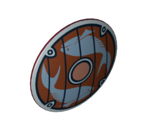 LEGO Dark Red Round Shield with Curved Face with Fish (16534 / 75902)