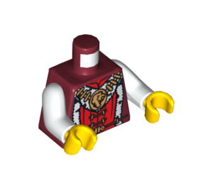LEGO Dark Red Royalty Torso with Gold Lion Pendant and Fur Trim (973 / 76382)