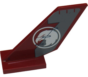 LEGO Dark Red Rudder 2 x 4 x 6 with White Eagle Head in Circle Pattern on Both Sides Sticker (6239)