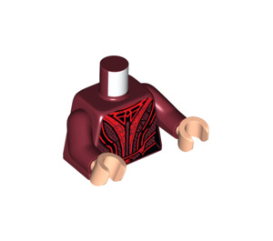 LEGO Mørkerød Scarlet Witch med Tiara Minifig Torso (973 / 76382)