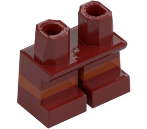 LEGO Dark Red Short Legs with Orange Stripe (16709 / 41879)