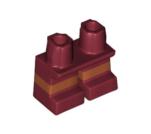 LEGO Rouge foncé Court Jambes avec Orange Stripe (16709 / 41879)