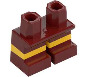 LEGO Dark Red Short Legs with Yellow Stripe (16709 / 41879)