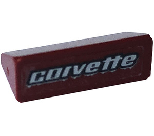 LEGO Dark Red Slope 1 x 2 (31°) with 'corvette' Sticker (85984)