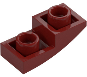 LEGO Mørkerød Skråning 1 x 2 buet Inverteret (24201)