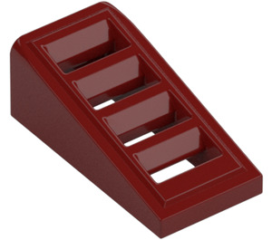 LEGO Rosso scuro Pendenza 1 x 2 x 0.7 (18°) con Griglia (61409)