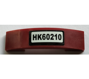 LEGO Dark Red Slope 1 x 4 Curved Double with 'HK60210' Sticker (93273)