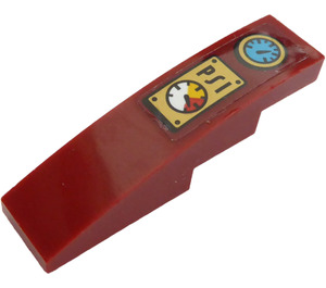 LEGO Dark Red Slope 1 x 4 Curved with Gauges and 'PSI' Sticker (11153)