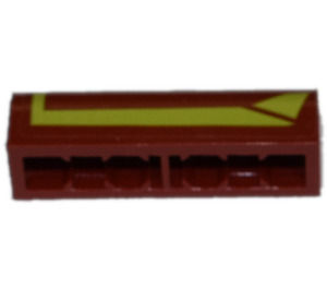 LEGO Dark Red Slope 1 x 4 Curved with Lime Green Pattern (left) Sticker (6191)