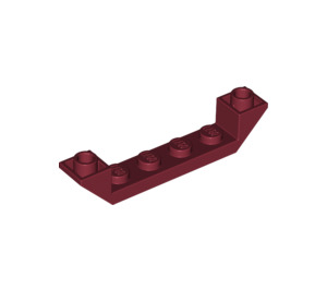 LEGO Dunkelrot Steigung 1 x 6 (45°) Doppelt Invertiert mit Open Center (52501)