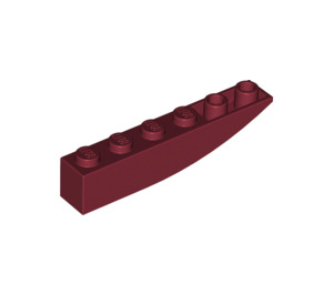 LEGO Dunkelrot Steigung 1 x 6 Gebogen Invertiert (41763 / 42023)