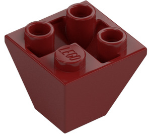 LEGO Tmavě červená Sklon 2 x 2 (45°) Převrácený (3676)