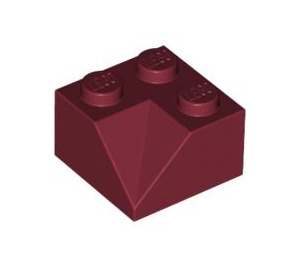 LEGO Dunkelrot Steigung 2 x 2 (45°) mit Doppelt Concave (Raue Oberfläche) (3046 / 4723)