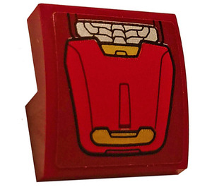LEGO Rouge foncé Pente 2 x 2 Incurvé avec Armor Plates Autocollant (15068)