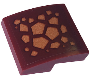 LEGO Dark Red Slope 2 x 2 Curved with Scales Sticker (15068)