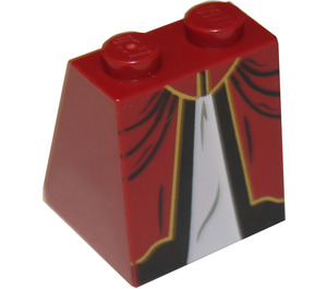 LEGO Rouge foncé Pente 2 x 2 x 2 (65°) avec Noir et Gold Trim avec tube inférieur (3678 / 96323)