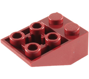 LEGO Donkerrood Helling 2 x 3 (25°) Omgekeerd met verbindingen tussen noppen (2752 / 3747)