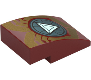 LEGO Dark Red Slope 2 x 3 Curved with Triangle Arc Reactor (24309)