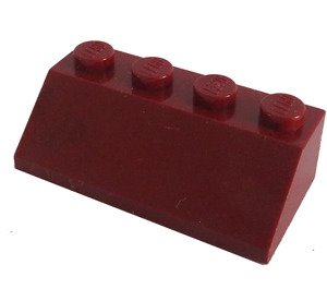 LEGO Tmavě červená Sklon 2 x 4 (45°) s drsným povrchem (3037)