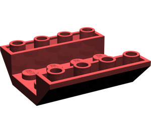 LEGO Donkerrood Helling 4 x 4 (45°) Dubbele Omgekeerd met Open Midden (Geen gaten) (4854)