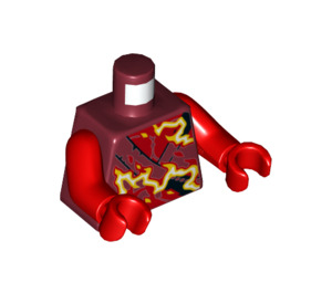 LEGO Rojo oscuro Spinjitzu Burst Kai Minifigura Torso (973 / 76382)