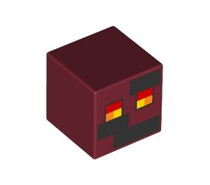 LEGO Rouge foncé Carré Minifigure Diriger avec Magma Cube Décoration (29923 / 106304)