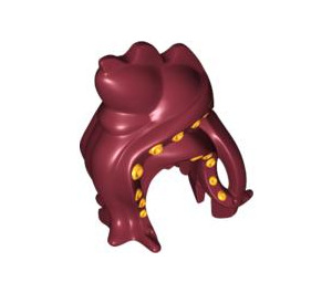 LEGO Dark Red Squid Head Cover with Yellow Markings  (87986)