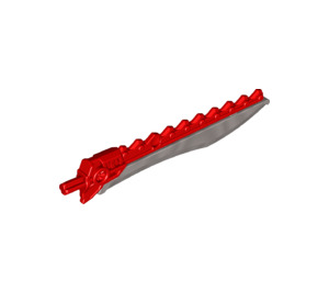 LEGO Dark Red Sword, Backside Transparent Bright Green (98568)
