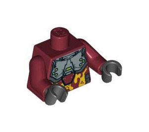 LEGO Dark Red Takeshi Torso (Silver Armor with Light Orange Camouflage) (973 / 76382)