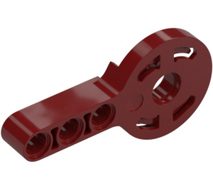 LEGO Dark Red Technic Beam 3 with Male Click Rotation Joint (44224)