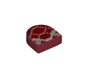 LEGO Dark Red Tile 1 x 1 Half Oval with Pixelated Koopa Troopa (24246 / 69094)