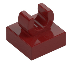 LEGO Rouge Foncé Tuile 1 x 1 avec Clip (Surélevé "C") (15712 / 44842)