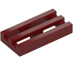 LEGO Dark Red Tile 1 x 2 Grille (with Bottom Groove) (2412 / 30244)