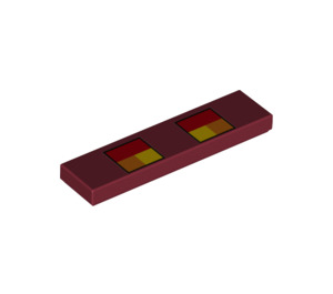 LEGO Dunkelrot Fliese 1 x 4 mit Magma Cube Augen (29912 / 77299)