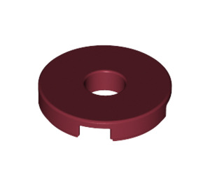 LEGO Dark Red Tile 2 x 2 Round with Hole in Center (15535)