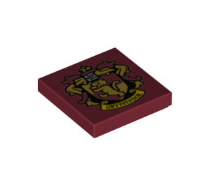 LEGO Rouge Foncé Tuile 2 x 2 avec Gryffindor Crest avec rainure (3068 / 56419)