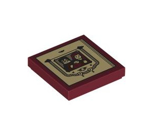 LEGO Dark Red Tile 2 x 2 with Harry Potter and Hermione Picture with Groove (3068 / 104498)