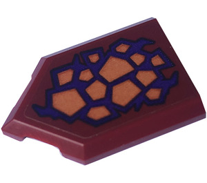 LEGO Dark Red Tile 2 x 3 Pentagonal with Scales, Outline Sticker (22385)