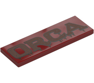 LEGO Rojo oscuro Plana 2 x 6 con 'Orca' (69729)